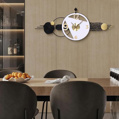 51x21 Inch Modern Abstract Silent Wall Clock Battery Powered | Quartz Movement, Bold Analog Dial, for Bedroom, Hallway, Home Office, Entryway, and Housewarming Gifts - color: O - 51x21 in