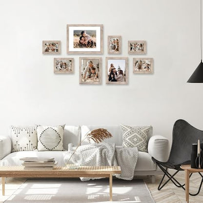 iRahmen 4x6 Picture Frame Set of 4, High Definition Real Glass Smoke Gray Frame, 4 x 6 Wood Photo Frames for Tabletop Display and Wall Mounting - color: Smoke Gray, size: 4X6