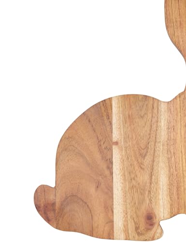 Easter Bunny Shape Acacia Wood 2-Piece Serving Tray w/Spreader Knife 10" | Easter Decor, Acacia, 2-Piece, Gift Idea