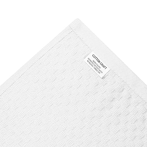 COTTON CRAFT Amazing Kitchen Towel - 12 Pack 100% Cotton Waffle Terry Towel | White - 16x28 inch Euro Café Waffle Weave Dish Towels - Soft Absorbent Quick Dry Low Lint Reusable Pantry Bar Cleaning Cloth - color: White, size: 12 Pack