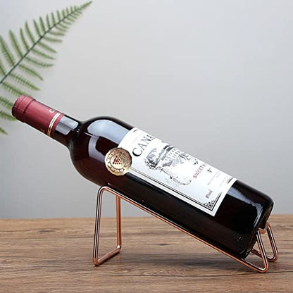 Countertop Wine Rack and Coffee Syrup Rack- Freestanding Black Metal Wine Bottle Holder - Tabletop Wine Holder Stand for Cabinet, Pantry - color: Rose Gold, size: 1