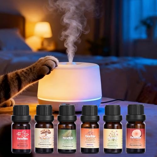 Pet Friendly Aromatherapy Essential Oils Collection,Safe for Dogs and Cats,Natural Relaxation and Stress Relief,Suitable for Aromatherapy Diffuser Bottles,Incense Sticks, and Candles Making (6, small) - size: 0.34 Fl Oz (Pack of 6)
