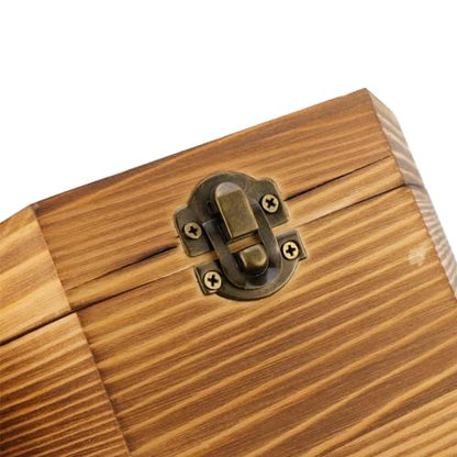 KUMGROT Hexagon Handmade Wooden Box with Hinged Lid & Swivel Cover | Vintage Keepsake Wood Storage Box for Discreet Jewelry Photos 6.7" x 5.8" x 3.2" - style: Large Hexagonal