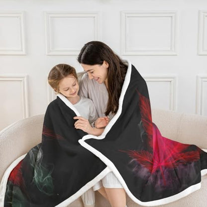 Marijuana Throw Blanket Red Cannabis Leaf Printed Bed Blanket, for Adult Women Teens Marijuana Weed Leaf Fleece Blanket Exotic Leaves Rustic Soft Boho Trippy Hippie Sherpa Throw Blanket, Baby - color: Multi 15, size: Baby(30"x40")