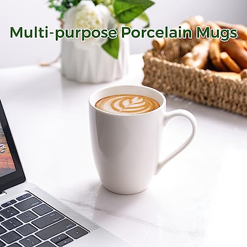 GBhome White Coffee Mugs Set of 6, 12 oz Ceramic Coffee Cups | Classic COffee Mugs for Home,Office&Restaurant,Tea/Espresso/Cappuccino. Dishwasher&Microwave Safe - color: Off White 2, size: 12 oz (6 Piece Set)
