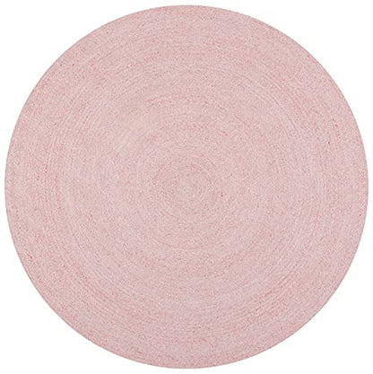 SAFAVIEH Cape Cod Collection Area Rug - 5' Round, Pink, Handmade Braided, Ideal for High Traffic Areas in Living Room, Bedroom (CAP224U) - color: Pink, size: 5' (Round)