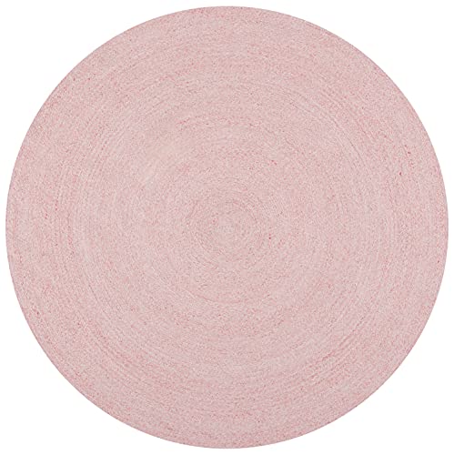 SAFAVIEH Cape Cod Collection 6' Round Pink CAP224U Handmade Braided Area Rug - color: Pink, size: 6' (Round)