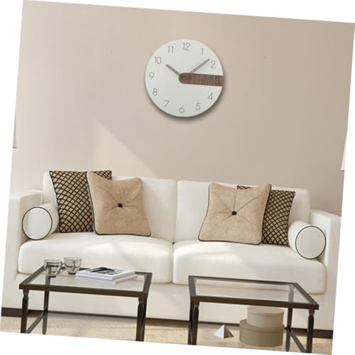 Ipetboom Silent Wood Wall Clock Decorative Hanging Clock Without Battery Modern Home Decor for Living Bedroom Office Unique Minimalist Design