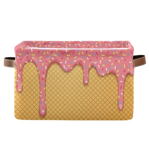 Ice Cream Rectangular Storage Basket Organizer Bin Shelf Baskets For Clothes Gifts For Home Office Dorm - color: Ice Cream