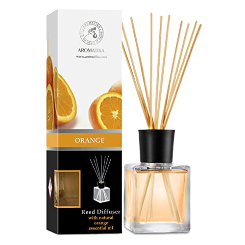 Orange Diffuser 6.8 Fl Oz - Fresh Room - Long Lasting Fragrance - Scented Reed Diffuser - Diffuser Gift Set - Best for Aromatherapy - Home