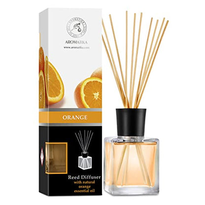 Orange Diffuser 6.8 Fl Oz - Fresh Room - Long Lasting Fragrance - Scented Reed Diffuser - Diffuser Gift Set - Best for Aromatherapy - Home