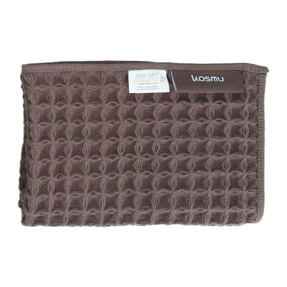 Luxury Organic Japanese Cotton Waffle Bath Towel | Thick, Absorbent, Quick Dry Bathroom Towels for Shower, Sauna, Onsen| Hotel & Spa Quality, Gift-Ready (Dark Cocoa, Face Towel, 16" x 16") - color: Dark Cocoa, style: Face Towel