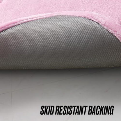 Juicy Couture Quilted Memory Foam Bath Mat, 24" x 26" Heart Shaped Pink Skid-Resistant Bath Rug - color: Shaped Heart Pink, size: 2' x 2'2" (Heart)
