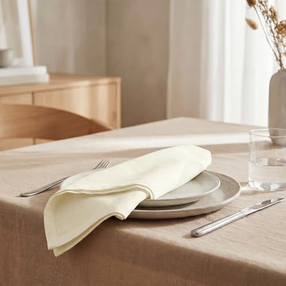 Urban Villa Cloth Napkins Cotton 20x20 (Set of 12) Ivory - color: 021 Off White, size: 20" x 20" (Set of 12)