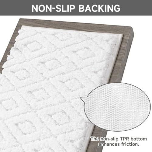 Bsmathom 3 Piece Bathroom Rug Sets, Non Slip Microfiber Bath Mat, White | Plush Water Absorbent Bath Rug Sets with U-Shaped Contour Toilet Mat, Machine Washable Carpet for Bathroom Sink, Shower - color: White