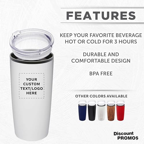 Custom Plastic Tumblers 20 oz Set of 6/12/24 Personalized Bulk Pack with Lids, Ice Coffee Tumbler, To Go Cup Insulated - White - color: - Custom – White