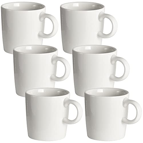 homEdge Mini Porcelain Espresso Cup, 4 Ounces / 120 ml Tiny Ceramic Coffee Mugs Demitasse for Espresso, Tea- Set of 6, White - color: White