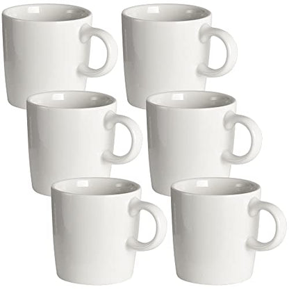 homEdge Mini Porcelain Espresso Cup, 4 Ounces / 120 ml Tiny Ceramic Coffee Mugs Demitasse for Espresso, Tea- Set of 6, White - color: White