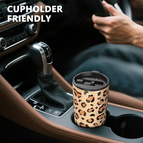 TILUCK 20 oz Insulated Coffee Tumbler with BPA-Free Lid | Travel Coffee Mug, Dishwasher Safe, Cup Holder Friendly, Double-Wall Vacuum Insulation for Hot & Cold Drinks, Leopard - color: Leopard, size: 20 Ounces