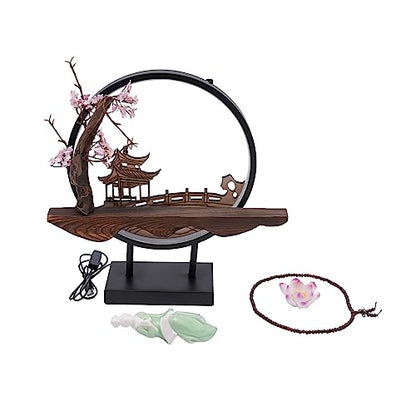 Backflow Incense Holder with LED Light, Countertop Incense Burner Holder Chinese Retro Ceramic Backflow Incense Burner for Relaxing or Home Decor (Style 2) - size: Style 2