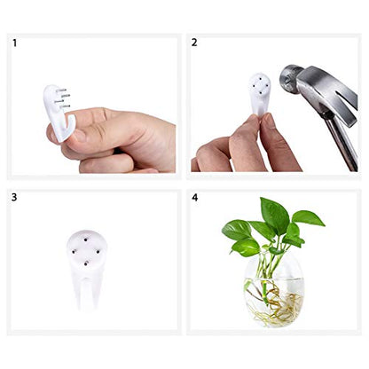 Kingbuy Egg Shaped for Propagating Hydroponic Plants 4 Pack Wall Planter | Borosilicate glass, clear & durable. Egg-shaped wall-mounted vases. Ideal for hydroponics, air plants, cuttings. Great gift. - color: Ellipse Shape