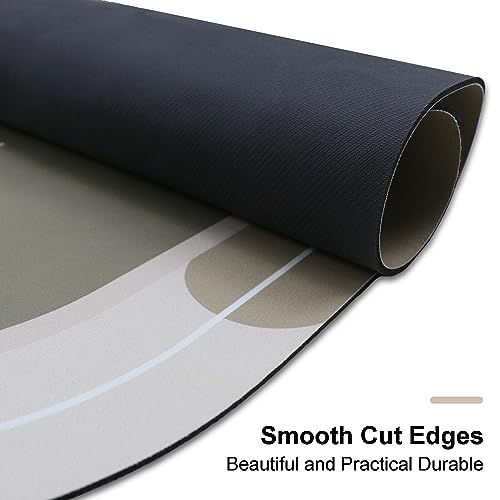 Rubber Bath mats Quick-Drying Non-Slip Bathroom mat Super Absorbent Bath mat Instant Dry Bath mat, Bathroom Rug in Front of The Kitchen Sink, Shower Room, Bathtub, Oval(Dark grey+16.9x26.7+16.9x35.4) - color: Dark Grey, size: 16.9x26.7in+16.9x35.4in