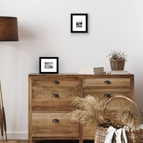 Americanflat 5.5x6.5 Picture Frame 2-Pack - Matted to 2.5x3.5 - Black | Slim Molding construction, Polished plexiglass front, wall or tabletop display with included easel, triangle hangers included - color: Black, size: 5.5x6.5