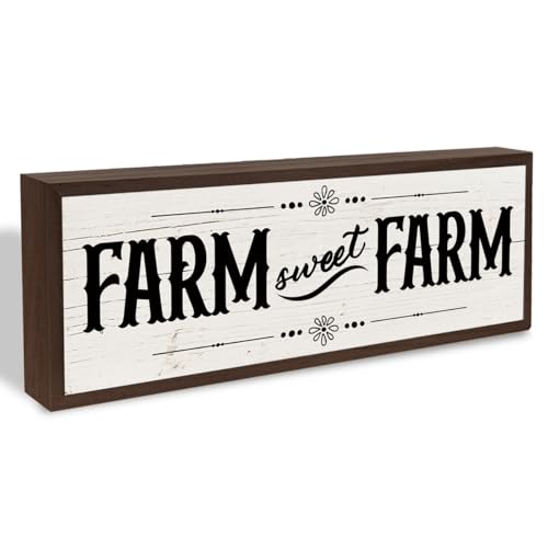 Farmhouse Decor, Farm Sweet Farm Sign, Wall Tabletop Decor, Wood Framed Sign for Home Decors, Cottage Decors, Sweet Home Decoration 9.5x3.1x1 inches - color: style 37