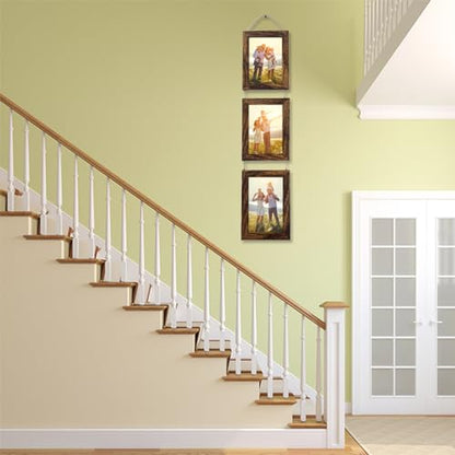 5x7 Wall Hanging Picture Frames Collage with 3 Opening Frames Brown 2 Pack - color: Brown, size: 5x7- 2 Pack