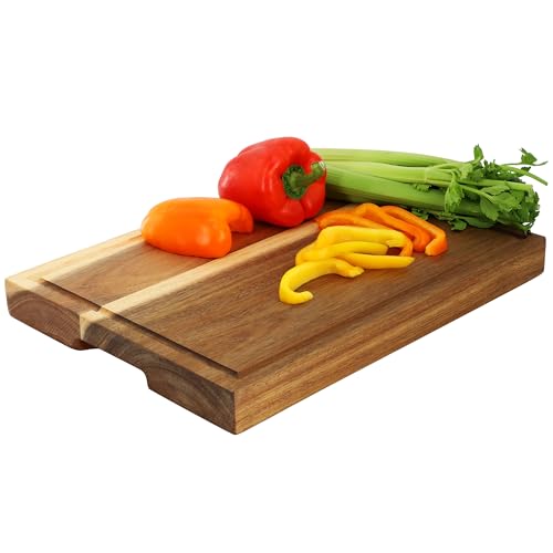 Elama 15.5 x 12 Inch Acacia Wood 1.5 Inch Thick Butcher Block – Heavy-Duty Cutting and Serving Board for Meat, Cheese, and Vegetables (15.5 x 12 Inch) - color: 15.5 x 12 Inch, size: 15.5"L x 12"W