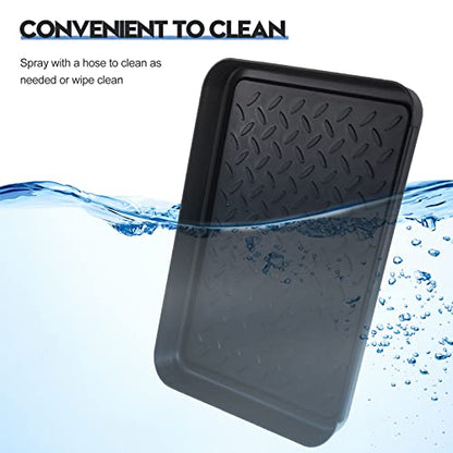4 Pcs Boot Tray for Entryway Black Small Shoe Tray Waterproof Shoe Mat Front Door 13.78 x 10.83 x 1.18 Inch Boot Mat Multi Purpose Plastic Accessories Pet Entryway Indoor and Outdoor Use