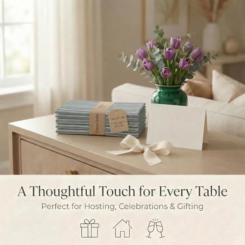 Urban Villa Cloth Napkins Cotton 20x20 (Set of 12) Multi Blue - color: 011 Multi Blue, size: 20" x 20" (Set of 12)