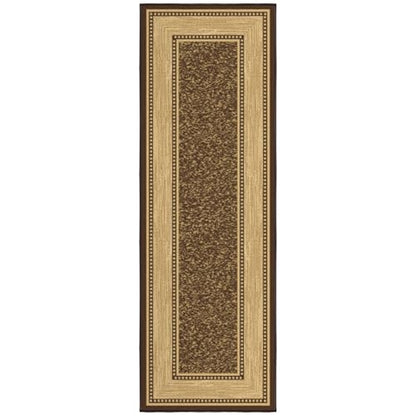 Ottomanson 2x5 Kitchen Rug Runner – Non-Slip Entryway Rug - color: Border Dark Brown, size: 1'8" x 4'5" (Runner)