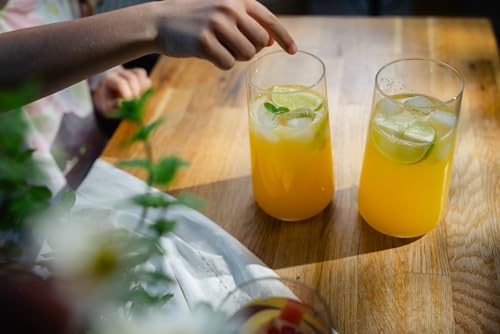 Krosno Water Glasses Set of 4, 20.3 oz, Infinity Collection | Highball Drinking Glasses, Lead-Free Crystal Glassware, Tapered Juice Glasses, Water Coctails Glass Set, Dishwasher Safe - size: Water 20 fl-oz (Set of 4)