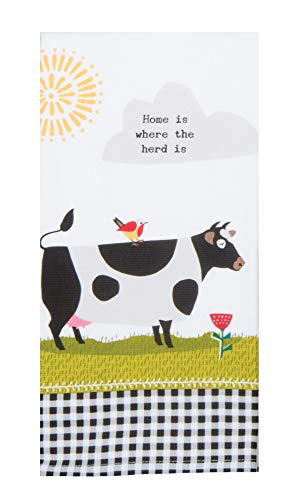 Just Jazzle Kay Dee Designs Farm Charm Farmhouse Cow Kitchen Towel and Oven Mitt Bundle, Set of 3