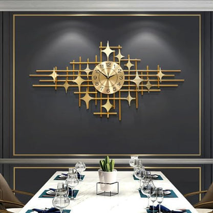 Modern 39.3 Inch Gold Silent Wall Clock - Chic Quartz Home Decor for Living Room, Stylish Accent for Contemporary Interiors, Unique Decorative Piece