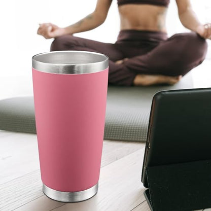 20oz Tumbler with Lid Stainless Steel Tumblers Insulated Mug Pink 12P - color: Pink