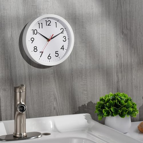 AKCISOT 8 Inch Wall Clock, Silent Battery Operated Analog Clock, White | Small Size | Bedroom | Office | Kitchen | Bathroom | Classroom | Modern | Easy to Read - color: C_white, size: 8 Inch