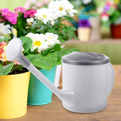 Indoor Long Spout Watering Can for Plants Ergonomic Handle Gardening Kettle Tool Large Opening Sprayer Pot for Office Home Garden Glacier Gray