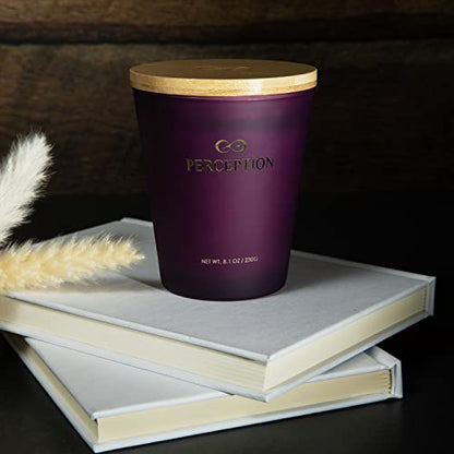PERCEPTION AROMAS Luxury Scented Candle | Lavender Vanilla | Hand Poured Soy Wax Candle with Gift Box | Elegant Fragrances | 50 Hour Burn Time (8.1 oz) - color: Lavender Vanilla