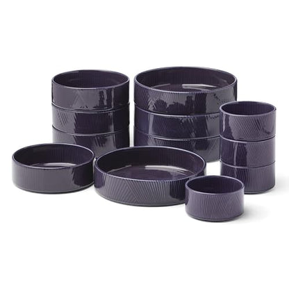 Lenox 898170 Modulus 12-Piece Bowl Set, Nightshade - color: Nightshade, style: 12-Piece Dinnerware Set