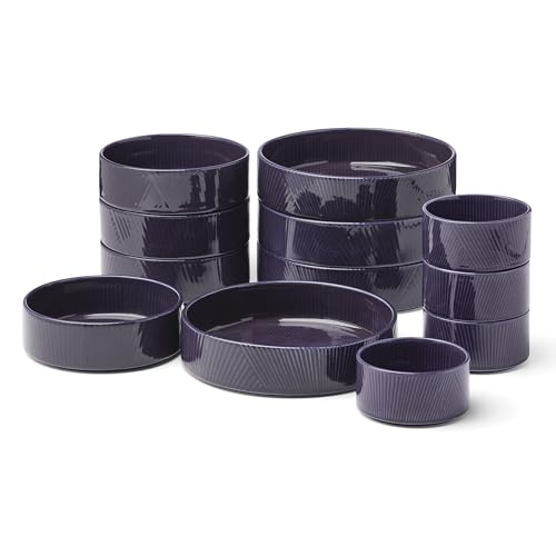 Lenox 898170 Modulus 12-Piece Bowl Set, Nightshade - color: Nightshade, style: 12-Piece Dinnerware Set