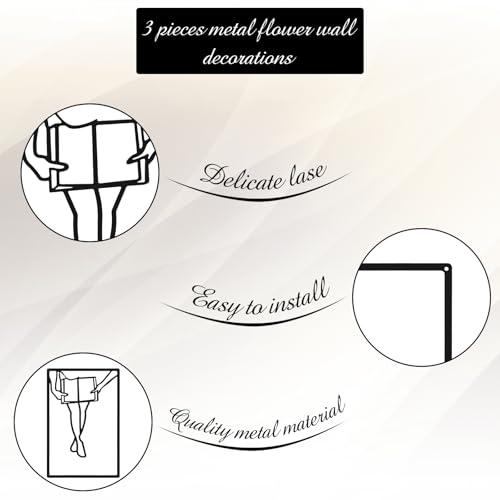 CHENGU 3 Pieces Metal Minimalist Abstract Woman Wall Art Line Drawing Wall Art Decor Single Line Female Home Hanging for Kitchen Bathroom Living Room - style: Book Style