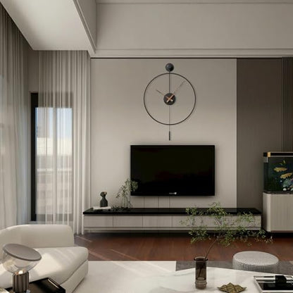 30.7×20 Inch Large Modern Decorative Giant Pendulum Wall Clocks,Big Classical Metal Dial Wall Clock with Walnut Pointers for Living Room,Office,Entryway,Dining Room Decor - size: 30.7×20 inch