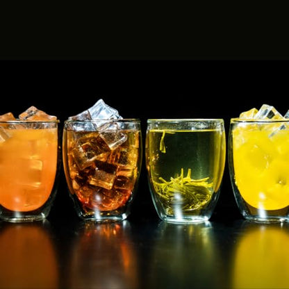 LEMONSODA Double Walled Glasses, 12 oz, Set Of 4, Clear Glass Coffee Mugs - color: 12oz