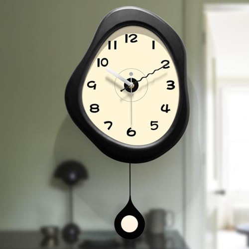 Decorative Wall Clock - Large Wood Analog, 11.8"*21.6" Silent Battery Operated Rustic Modern Cute Farmhouse Clock for Kids School Boys Bedroom, Farmhouse,Living Room, Office Decor - color: Black, size: Small