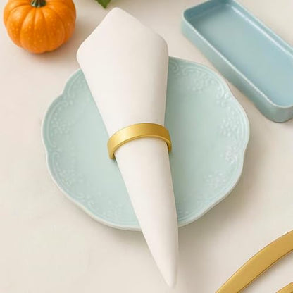 40 Pcs Stainless Steel Napkin Rings - Matt Gold Napkin Holder(Semicircle) | Matt Gold Napkin Holder Buckles for Table Kitchen Dinner Party Wedding Christmas Party - size: 40Pcs Gold