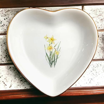 March Daffodil Flower Ring Dish-Yellow Floral Jewelry Dish for Hippie,Nature,Pace-January Flower for Mom,Mother-in-law,Step Mom,Godmother,Aunt,Grandma,Sister,Friend-Virgo Birthday Gifts - style: 3 - March (Daffodil)