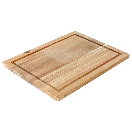Glad Acacia Wood Cutting Board with Juice Grooves | Reversible Solid Butcher Block and Charcuterie Tray | Home Kitchen Supplies for Chopping and Serving - size: 14"L x 10.6"W