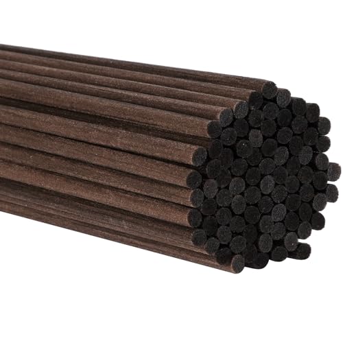 10inch Reed Diffuser Replacement Sticks - 60Pcs Brown Aroma Fragrance Sticks Refill for Home and Bathroom - Rattan Essential Oil Sticks for Scented Diffuser - color: Brown Colors, size: 3mm x 25cm (60pcs)